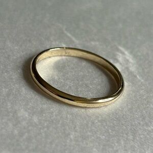 B^C 925 Sterling Silver Gold Tone Dainty Band Classic Simple Ring Size 8.75